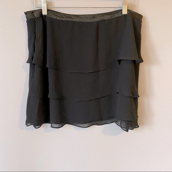 Mexx women’s black tiered sheer ruffle mini skirt - size 14 - Picture 5 of 13